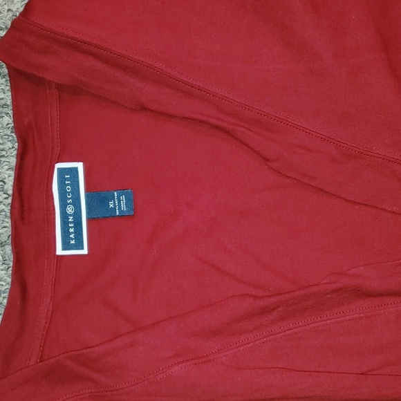 Karen Scott Red Cardigan with front pockets and sleeve detail XL - Picture 3 of 3
